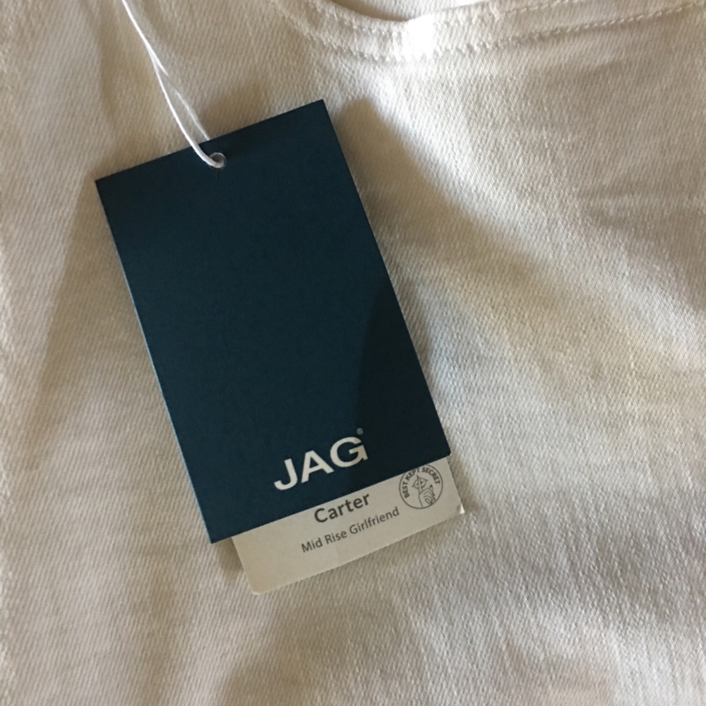 NWT JAG Carter Mid Rise Girlfriend Jeans White 12 - Picture 11 of 16